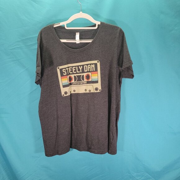 Steely Dan Limited Edition Cassette Graphic T-Shirt L.A.T Apparel Charcoal Gray - Picture 1 of 8
